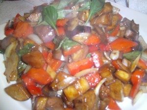 Spicy Thai eggplant with basil